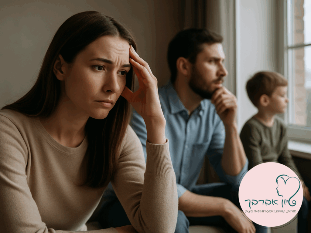 משפחה במצב רגשי טעון – תמונה לכתבה על ניתוח מפת לידה אסטרולוגית סינית ככלי להתמודדות עם לחץ
